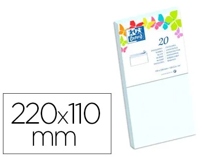 Enveloppe oxford vélin 110x220mm 120g coloris blanc étui 20 unités — Non classé