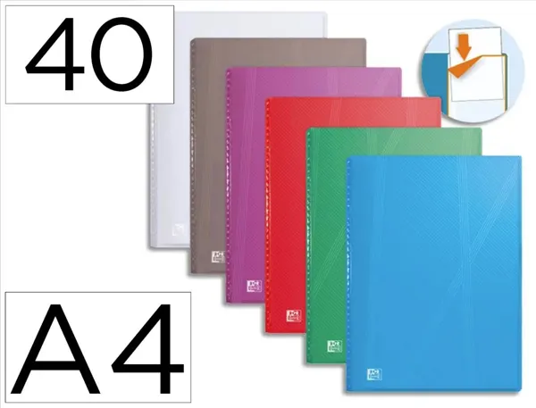 Protège-documents elba hawaï polypropylène couverture rigide a4 porte-étiquette 40 pochettes 80 vues coloris assortis — Non…