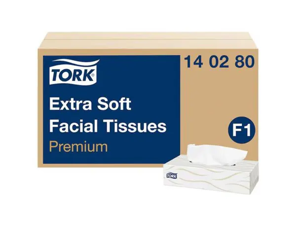 Mouchoir tork 2 plis boîte distributrice rectangulaire blanc premium boîte 100 unités — Non classé
