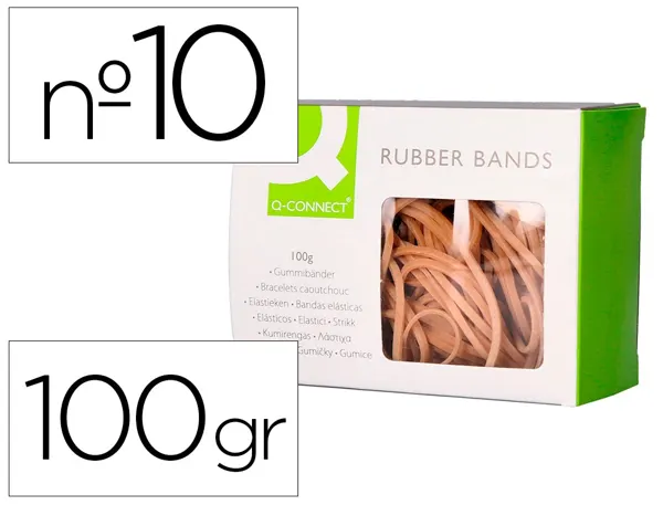 Bracelet caoutchouc q-connect n.10 100x2mm boîte fenêtre 100g — Non classé
