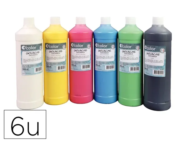 Gouache o'color 500ml consistance cremeuse coloris pastel assortis coffret carton 6 unites — Non classé