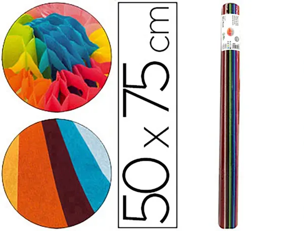 Papier de soie liderpapel 50x75cm 17g/m2 12 coloris assortis rouleau 24 feuilles — Non classé