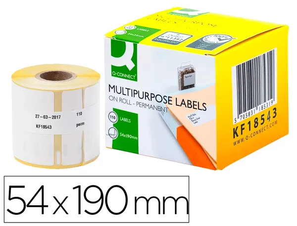 Étiquette adhésive q-connect 59x190mm compatible dymo 99019 boîte 110 unités — Non classé