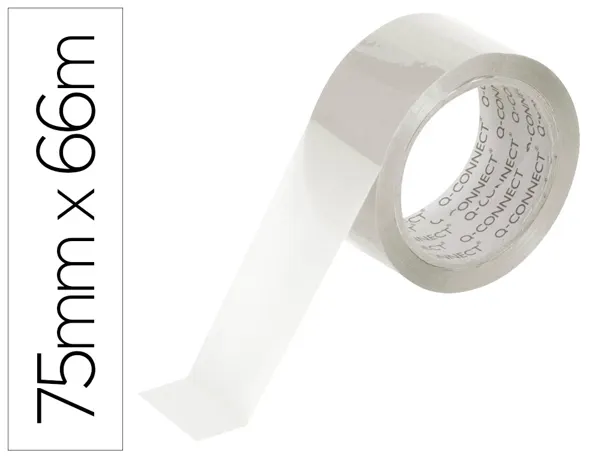 Ruban adhesif q-connect polypropylene pour emballage 45 microns 66mx75mm coloris transparent — Non classé