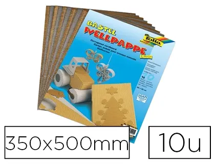 Carton ondulé folia 350x500mm coloris or et argent paquet de 10 unités — Non classé