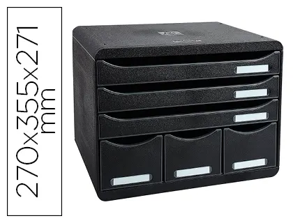 Module classement exacompta store-box maxi ecoblack 4+3 tiroirs 270x355x271mm coloris noir — Non classé