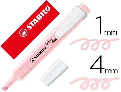 Surligneur stabilo swing cool pastel modèle de poche avec agrafe tracé 1/4mm coloris soupçon de rose — Non classé