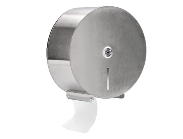 Distributeur papier toilette q-connect acier inoxydable fermeture serrure 2 clefs 115x254x265mm — Non classé