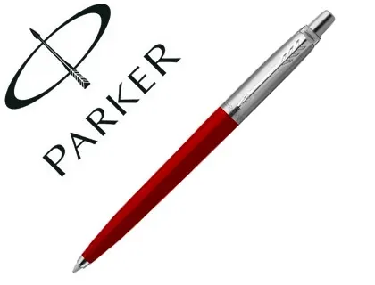 Stylo-bille parker jotter retractable pointe moyenne finition rouge brillante avec 1 recharge quinkflow encre — Non classé