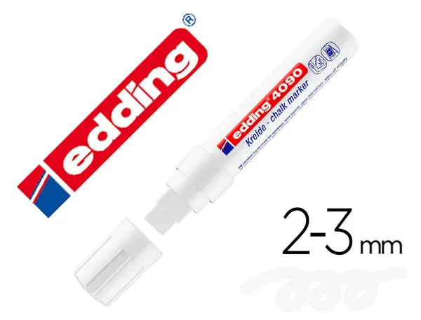 Marqueur edding 4090 craie liquide special fenetres verres ardoises pointe large biseautee couleur blanc — Non classé