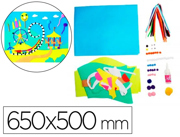 Kit tableau feutrine 3d sodertex mon 1er chef d'oeuvre joli carrousel 650x500mm — Non classé