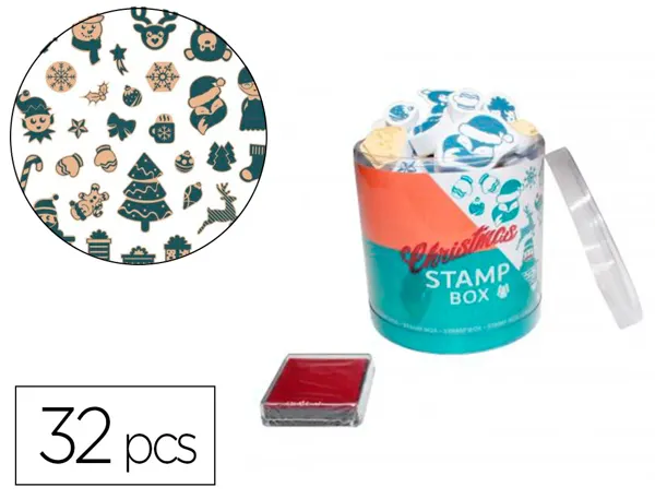 Tampons sodertex christmas 1,3mm + 1 encreur 32 pcs tailles et coloris assortis — Non classé