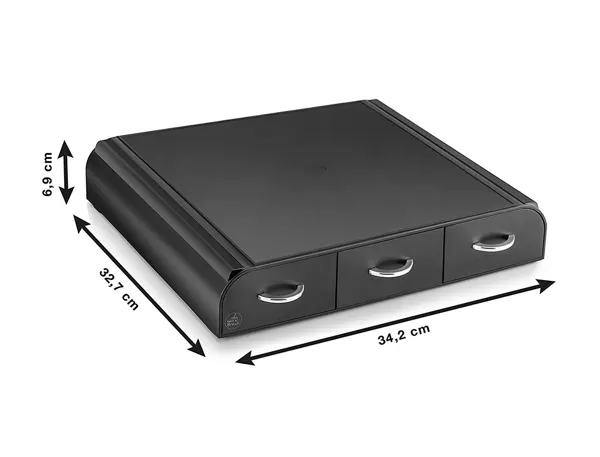 Range-dosettes cep take a break 3 tiroirs polystyrene resistant 6 compartiments capsules café 34,2x32,7x6,9cm noir — Non…