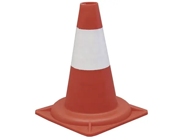 Cone signalisation viso polypropylene reflechissant entrepots usines parkings hauteur 30cm coloris orange/blanc — Non classé
