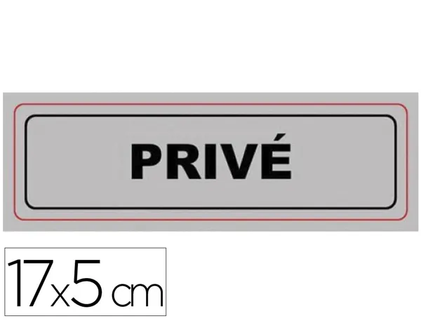 Plaque signalisation viso aluminium auto-adhesive prive 17x5cm — Non classé