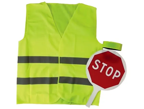 Kit de sécurité stop école signaletique biz 2 panneaux aluminium 1 stop 1 fond vert 1 gilet de securite jaune — Non classé