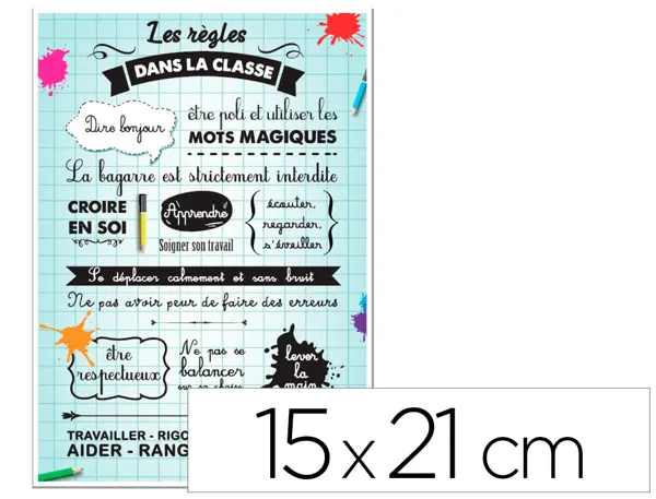 Panneau affichage pvc signaletique biz rgles de la classe 15x21cm — Non classé