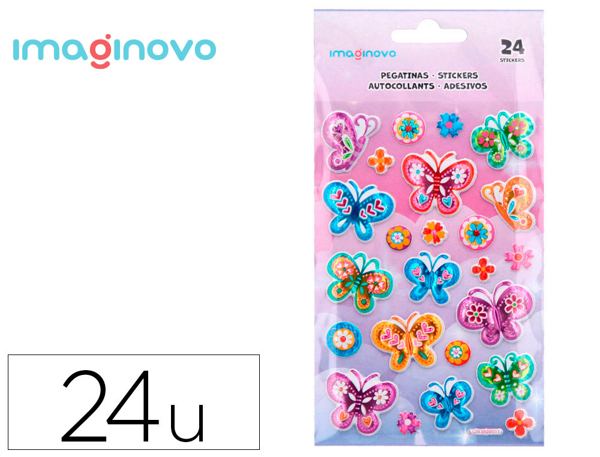 Autocollants imaginovo papillons magic dreams en relief 190x105 mm sous blister — Non classé