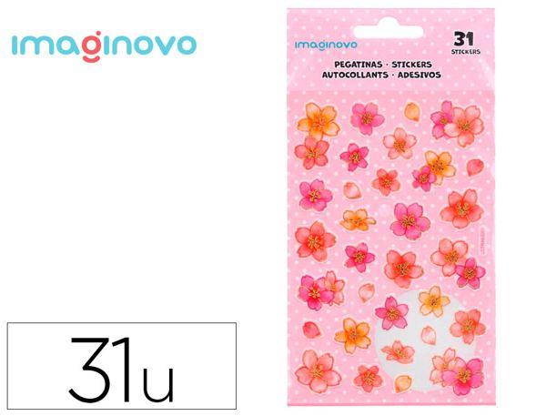 Autocollants imaginovo fleurs roses en papier 190x104 mm sous blister — Non classé