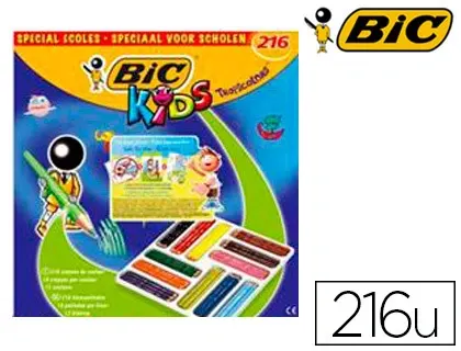 Crayon couleur bic kids tropicolors hexagonal 175mm mine résistante pigmentée coloris vifs coffret scolaire 216 unités —…