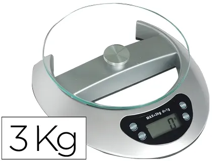 Pèse-lettres électronique q-connect 3kg base 19x21cm diamètre plateau 17cm plateforme cristal tempéré écran lcd — Non classé