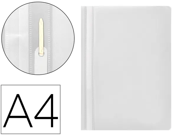 Chemise présentation q-connect à lamelles polypropylène 18/100e document perforé a4 30f porte-étiquette coloris blanc — Non…