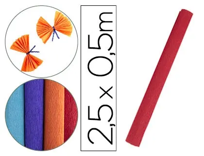Papier crepon liderpapel rouleau 50cmx2,5m 85gr coloris rouge — Non classé