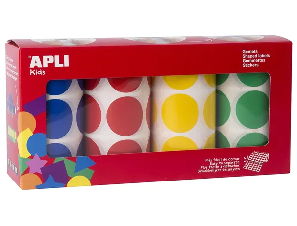 Gommette Apli Agipa Adhésive Ronde 33 mm Coloris Assortis Boîte 4 Rouleaux 2832 Unités — Activités artistiques — vue 3