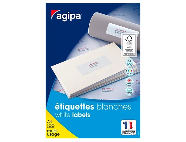 agipa Etiquette universelle, 99,1 x 93,1 mm, blanc — Fournitures — vue 3