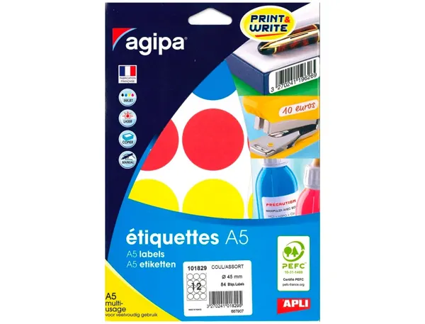 agipa Pastille de couleur, diamètre: 45 mm, rond, assorti — Fournitures — vue 3