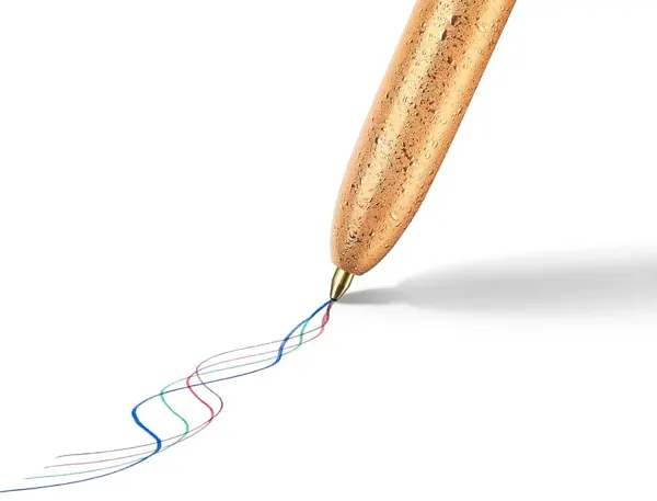 Stylo-Bille Bic 4 Couleurs Festif Retractable Rechargeable Pointe Moyenne 1mm Corps Large Blanc/Dore — Fournitures — vue 5