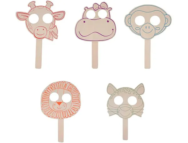 Pack Masques En Bois Sodertex Customiser - 30 X 22 Cm - 10 Pcs - 1 Coloris — Activités artistiques — vue 3
