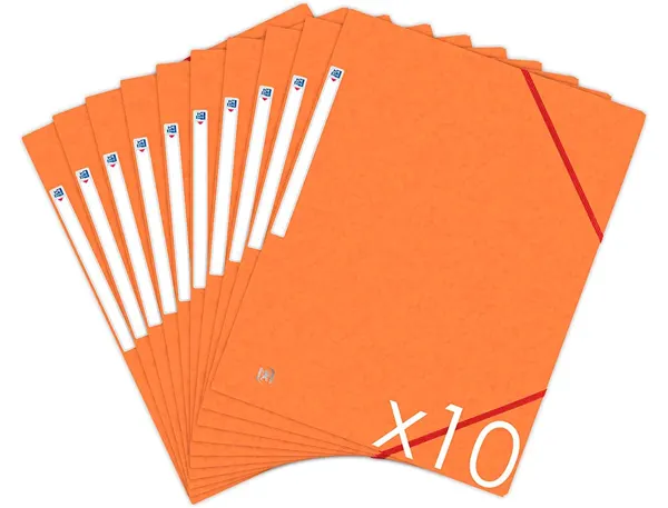 Chemise 3 rabats à élastiques TOP FILE+ en carte lustrée 4/10ème 390g, orange, Oxford — Classement & archivage — vue 6