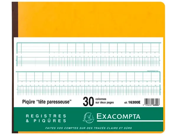 EXACOMPTA Piqûre tête paresseuse, 30 colonnes sur 2 pages — Papier, cahier & courrier — vue 3
