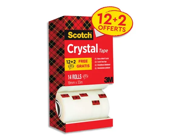 Scotch Ruban adhésif Crystal Clear 600, 19 mm x 33 m, carton — Fournitures — vue 3